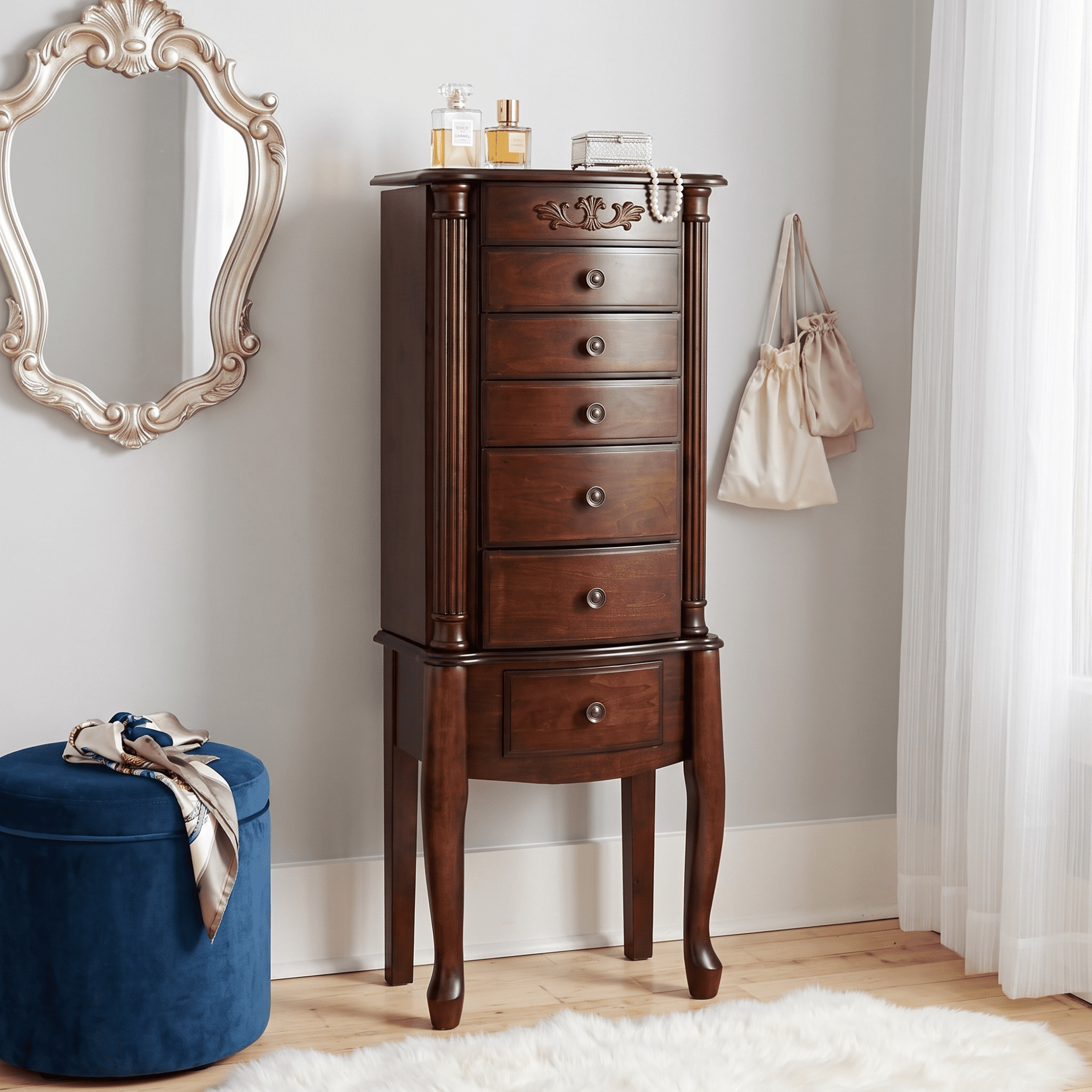 Hives & Honey Morgan Jewelry Armoire - Walnut