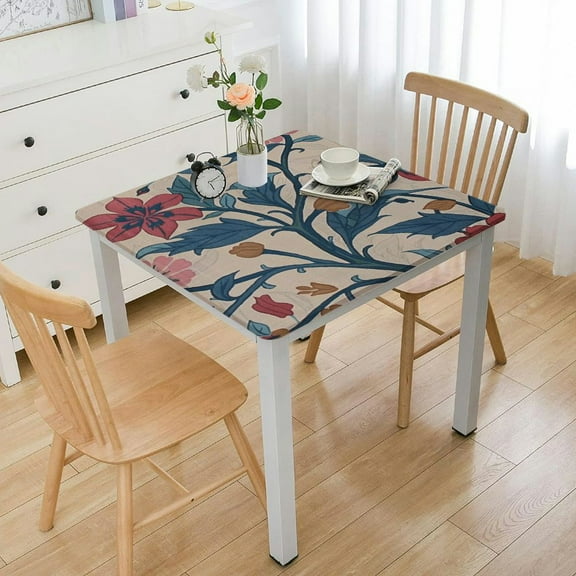 nygtbtfer Cottage Rustic Tablecloth for Rectangle Tables,French Farmhouse Linen Berry Red Floral Table Cloth,Decorative Table Cover for Kitchen Parties Thanksgiving Christmas New Year,