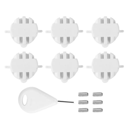 

6PCS Surfboard Tail Rudder Slot for Style Fin Plugs G5 Leash Plugs Box with Screws Key Wrench for FIN Base White
