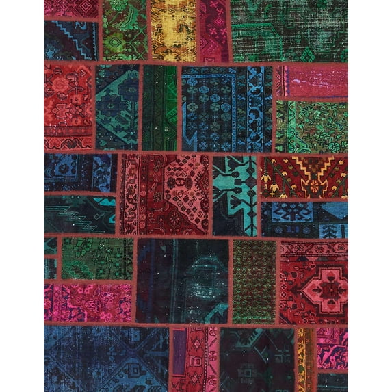 Ahgly Company Machine Washable Indoor Rectangle Abstract Burgundy Red Area Rugs, 8' x 10'