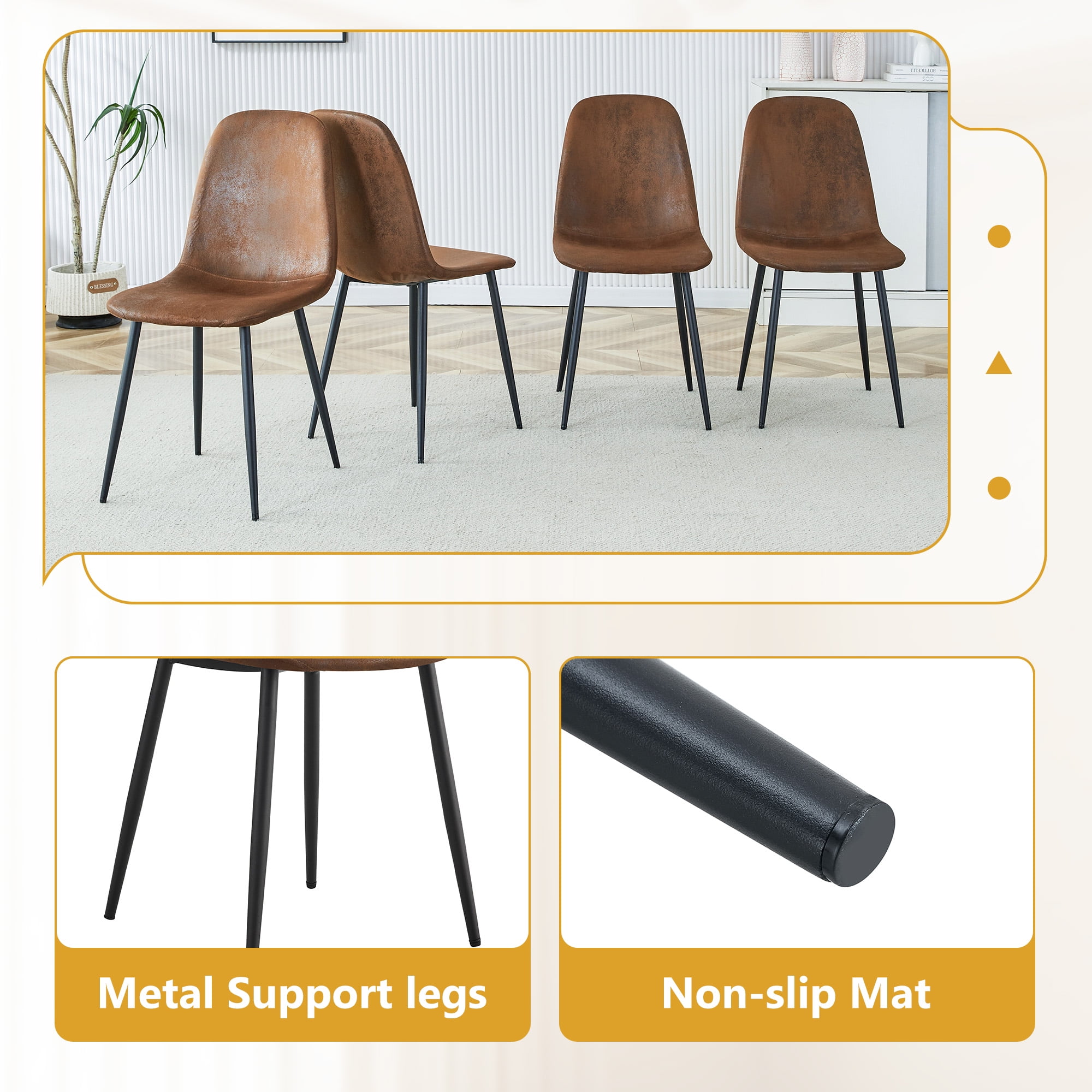 Noble House A set of 4 modern medieval style restaurant cushioned side chairs