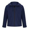 thumbnail image 4 of Windbreaker Men Unisex Hooded Long Sleeve Solid Zipper Outdoor Detachable Hardshell Coat Navy 4XL Windbreaker Front-Zip Jacket, 4 of 6