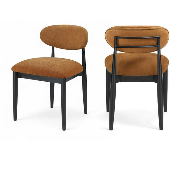 Meridian Furniture Riccio Cognac Performance Fabric Upholstered Dining Side Chair, Set of 2