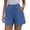 Blue, variant on Audhol Shorts for Women Trendy! Womens Casual Loose Solid Summer Plus Size Pants Pants Elastic Waist Comfy Shorts with Pockets Womens Shorts Black L