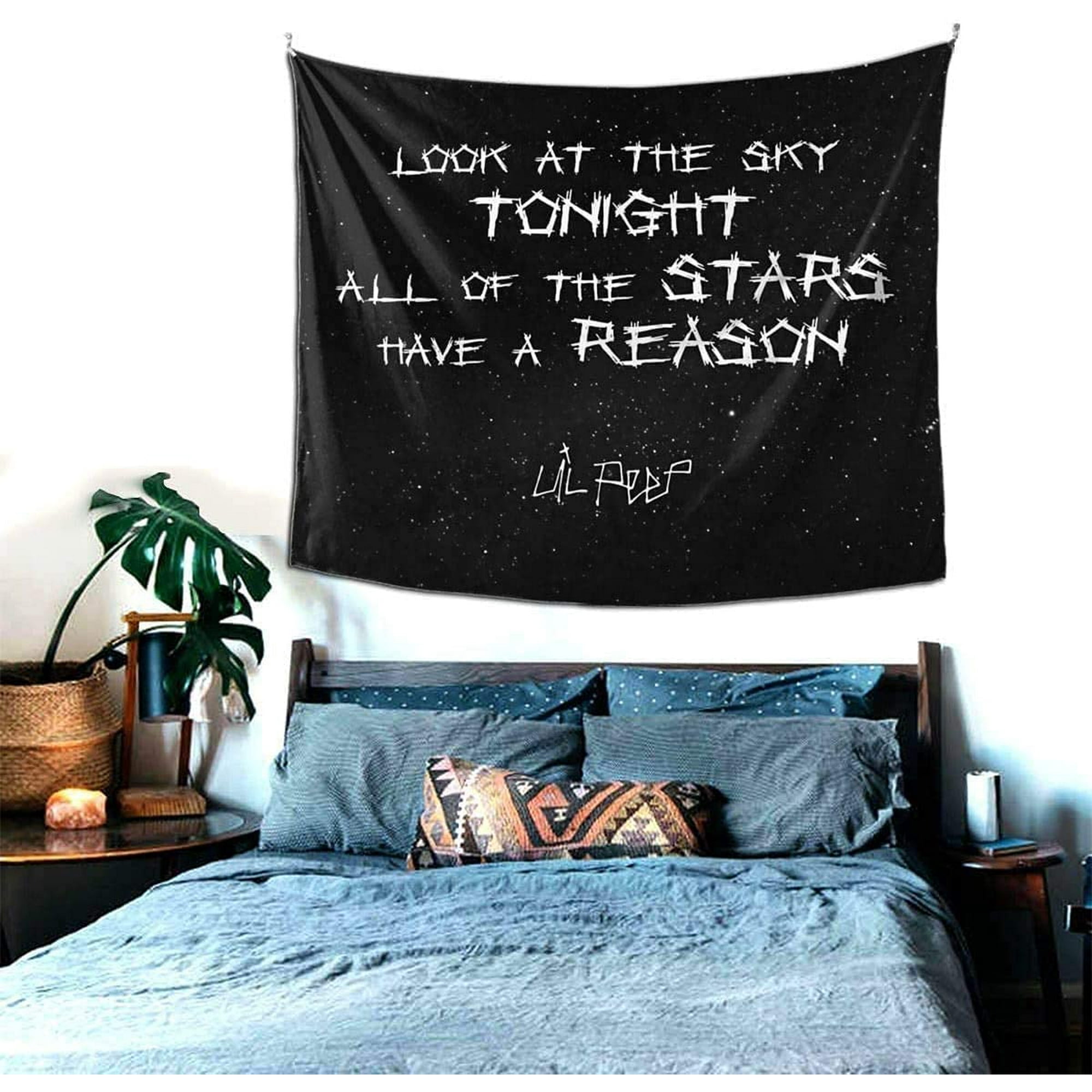 Lil Peep Tapestry Poster Star Shopping Lyrics Starry Background Wall Tapestry Boutique Funny Tapestry Wall Hanging Vintage Tapestry for Room Dorm Home Decor 60 x 51 in Walmart
