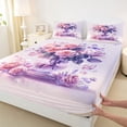 thumbnail image 3 of Homewish Romantic Rose Adult Bed Sheets, Plum Flower Floral King Sheets, Art Watercolor Sheet Set, Breathable Home Decor, 4-Piece, 3 of 7