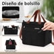thumbnail image 4 of Gran Capacidad Bolsa del Almuerzo, Bolsas Térmicas para Hombres y Mujeres Reutilizable, con Correa, Tenedor, Cuchara, Cristales Hielo, Forro a Prueba de Fugas, para Picnic, Trabajo, Camping, 4 of 4