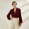thumbnail image 5 of BLVB Womens Velvet Long Sleeve Button down Shirt Casual Retro Blouse Lapel Tunic Tops Fall Shacket Jacket, 5 of 7