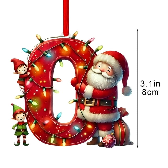 Decoraciones de Árbol de Navidad 26 Letra Colgante Regalo Decorativo Familia Colgantes de Fiesta de Navidad