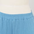 thumbnail image 6 of DHFJKG Women's Summer Linen Shorts Loose Fit Straight Leg Casual High Rise Sports Elastic Waist Shorts With Pockets Solid Color Soft Bottoms, 6 of 6