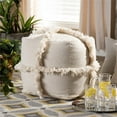 thumbnail image 4 of Bowery Hill Traditional Beige Handwoven Cotton Fringe Pouf Ottoman, 4 of 6
