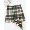 thumbnail image 3 of Scacto Women's Plaid Skirt Casual Short Length High Waist Bodycon Mini Pencil Skirt, 3 of 4