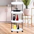 thumbnail image 4 of Carrito organizador de cocina con ruedas bloqueables, estante rodante y cesta de almacenamiento de varios niveles. Blanco, 4 of 9