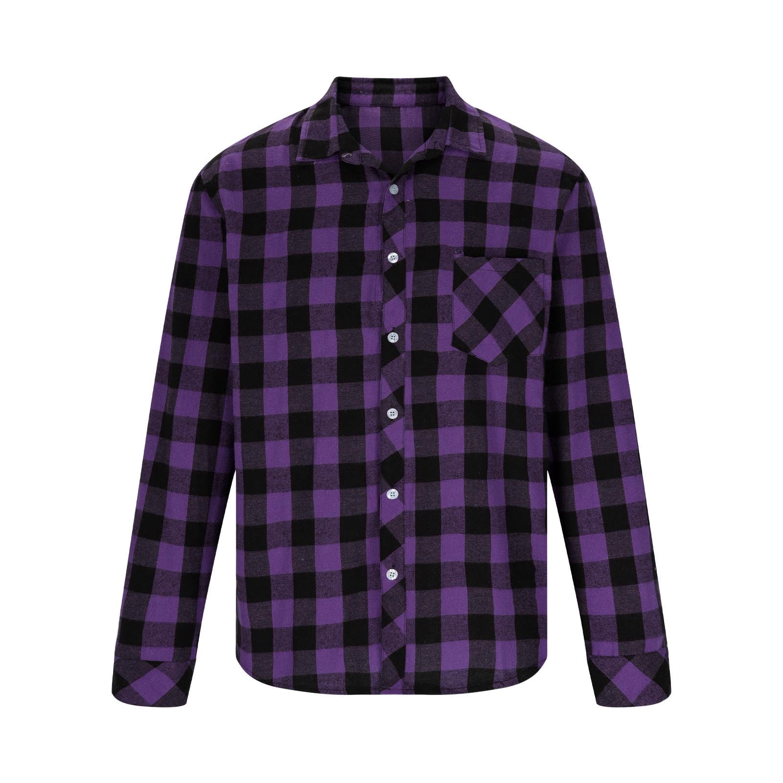HAOTAGS Mens Flannel Shirts, Plaid Long Sleeve Button Down Shirt