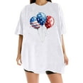 thumbnail image 5 of Women's T Shirts 4th of July Patriotic Short Sleeve Summer Independence Day Athletic Blouse White L, 5 of 5