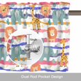 thumbnail image 6 of Cute Animals Valance Curtain Lovely Cartoon Lion Giraffe Elephant Leaf Colorful Stripe Window Valances Rod Pocket Short Curtains Window Treatments for Kitchen Bedroom Bathroom Laundry 54" x 18", 6 of 9