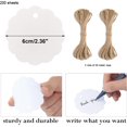 thumbnail image 2 of LxcshLjx 200Pcs Scalloped Gift Tags with String, 2.4" / 6cm Kraft Paper Hang Tags, Blank Personalized White Round Labels with Hole, Editable Wish Tag for DIY Craft, Gift Wrapping, Jute Twine String, 2 of 7