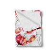 thumbnail image 2 of Watercolor Flower Soft Flannel Fleece Blanket, Shaded Large Poppy and Tulip Flower Painting Spring Blooms Season, Cozy Plush for Indoor and Outdoor Use, 60" x 80", Red White Orange, by Ambesonne, 2 of 6