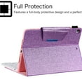 thumbnail image 5 of Dteck iPad 9.7 Case 2018/2017 iPad 6th Generation Case / iPad 5th Generation Case / iPad Air 2 Case / iPad Air Case, Multi-Angle Viewing Stand PU Leather Cover with Pocket, Glitter Purple, 5 of 7
