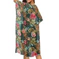 thumbnail image 4 of HELLHERO Flowers Pattern Long Kimono Swimsuit Cover Up Lightweight High Quality Fabrics Loose Bathing Suit Cover Up, 4 of 6