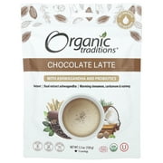 Organic Traditions Chocolate Latte with Ashwagandha and Probiotics, 5.3 oz (150 g)