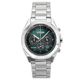 Citizen Eco-Drive Men's Watch with Brown Leather Strap and Silver