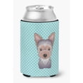 thumbnail image 1 of Abrazador de botella o lata de cachorro Yorkie azul tablero de ajedrez BB1170CC Caroline's Treasures BB1170CC, 1 of 1
