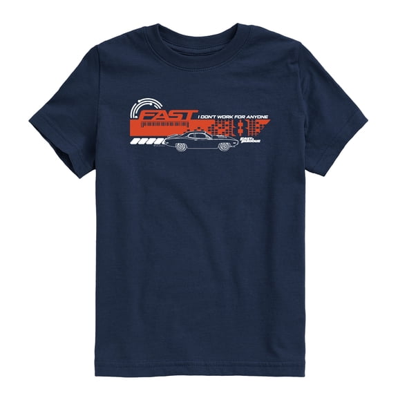 Fast & Furious - I Don't Work For Anyone - Youth Boys Short Sleeve Graphic T-Shirt