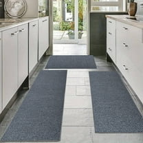 Camnix Kitchen Rugs Sets of 3 Non Slip Washable Burlap Kitchen Rugs and Mats for Floor Kitchen Runner Rug Floor Carpet for Kitchen, Laundry, Hallways