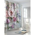 thumbnail image 3 of Fsddascl Spring Floral Shower Curtain Set - Extra Long 72" x 96" Bathtub Curtain with 12 Hooks, Wildflower Pastoral Leaves Wooden Grain Waterproof Fabric Stall Shower Curtains for Bathroom/Bathtub, 3 of 6
