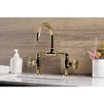 thumbnail image 3 of Kingston Brass KS2172RKX Webb Bridge Bathroom Faucet with Knurled Handle and Push Pop-up Drain, Polished Brass, 3 of 7