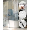 thumbnail image 5 of Split Shower Curtain for Transfer Bench, Blue Grey Beige Fabric Shower Curtains for Bathroom, Abstract Modern Art Oil Painting Tub Sliding Transfer Bench Waterproof Bath Curtains 72"x84", 5 of 9