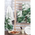 thumbnail image 2 of Palm Leaves Tropical Kitchen Dish Towels for Drying Dishes Set of 2, Green Botanical Summer Waffle Weave Microfiber Hand Tea Bathroom Towels Quick Dry & Absorbent Towel 15.7x23.6, 2 of 7