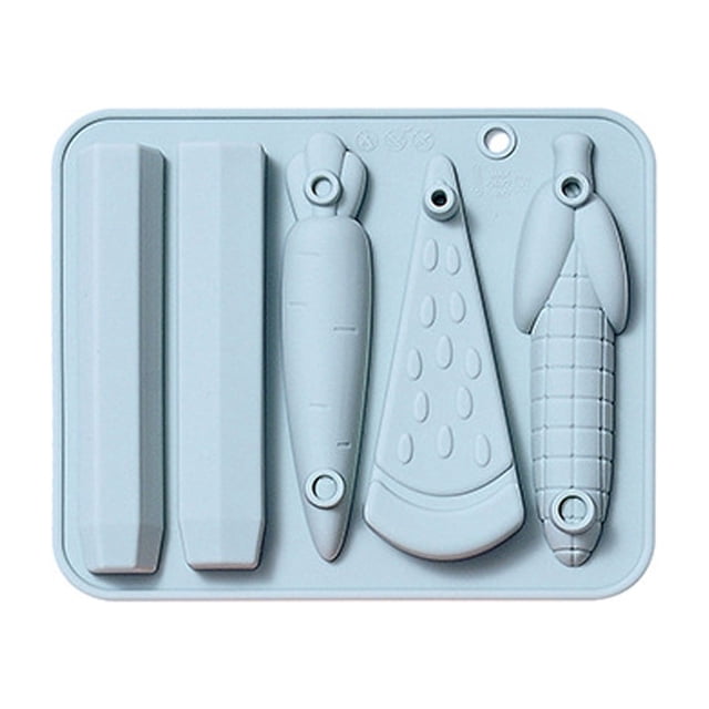 5 Patterns Vegetable And Fruit Simple Modeling Crayons Molds Chocolate Candy Molars Learning Brushes Silica Gel Moulds