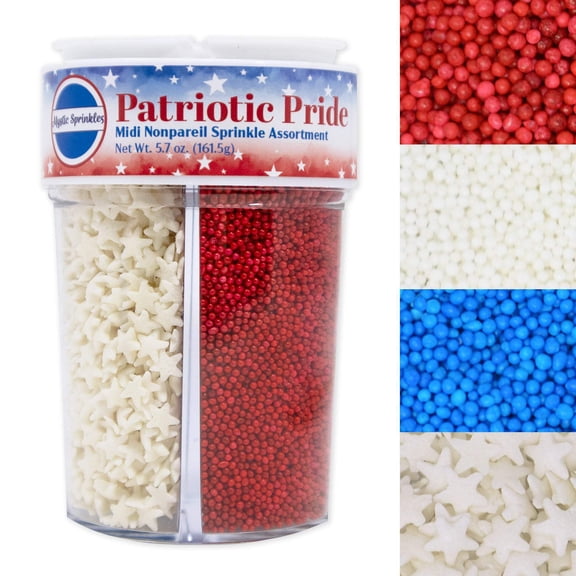Mystic Sprinkles Patriotic Pride Nonpareil Midi Sprinkle Assortment 5.7oz