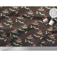 thumbnail image 2 of Soimoi Brown Cotton Voile Fabric Birthday Theme Party Printed Fabric 1 Yard 42 Inch Wide, 2 of 3
