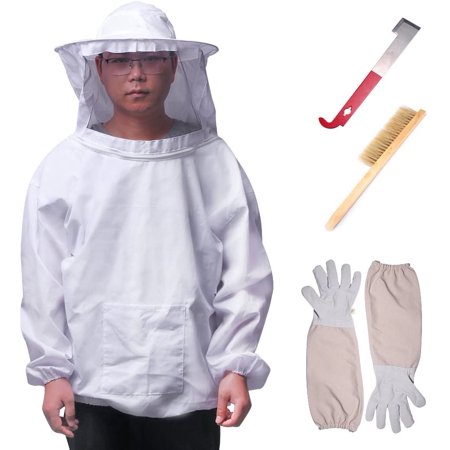 Dedang 4PCS Beekeeping Suit Tool Set - Beekeeper Suit Veil Tools Kit ...