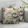 thumbnail image 2 of Nawypu  Throw Pillow Covers Vintage Floral with Victorian Bouquet of Flowers on Garden Roses Tulips Delphinium Petunia Cushion Pillow Case 2pcs, 2 of 6