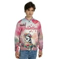 thumbnail image 4 of Hello Valentine’s Day Siberian Husky Flower Crown Romantic Pink Floral All Over Print 3D Baseball Jacket Husky Dog Lover Gifts Bomber Jacket Softball - 00031, 4 of 6