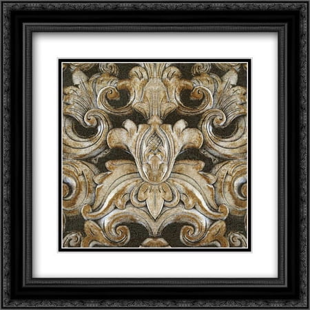 Renaissance I 2x Matted 20x20 Black Ornate Framed Art Print by Rea, Finbar