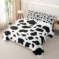 thumbnail image 3 of jejeloiu Vintage Brown Black Cow Print Quilt Full Kids,Retro Animal Print Full Bedspread Sets For Boy,3pcs, 3 of 7