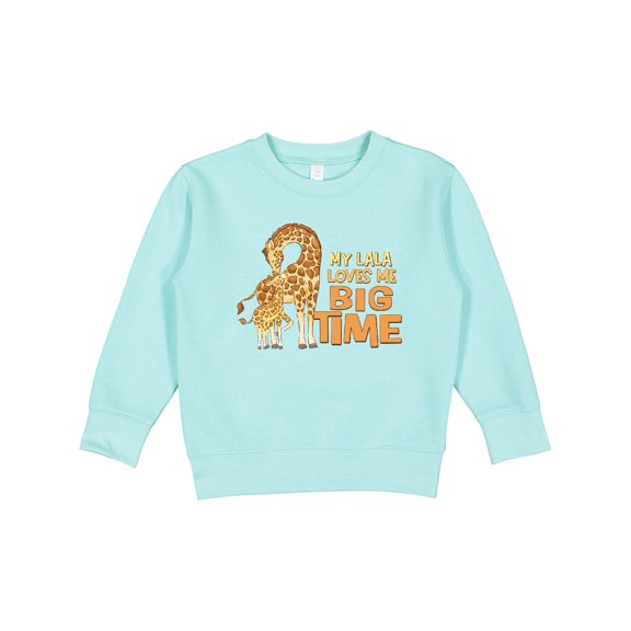 Inktastic My Lala Loves Me Big Time Giraffe Toddler Sweatshirt