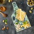 thumbnail image 5 of Floral Cutting Board, Vintage Style Roses Leaves Flower Framework Illustration Romantic Retro Design, Tempered Glass Cutting and Serving Board, Wine Bottle Shape, Blue Green Cream, by Ambesonne, 5 of 5