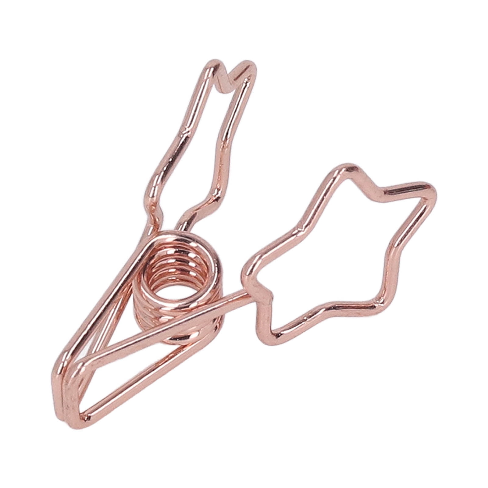 M Buder 100pcs Star Binder Clips Cute Cartoon Hollow Strong Clamping Force Sturdy Metal Paper Clamps for Office Account Tickets Rose Gold (7.87 inches / 20 cm)
