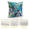 thumbnail image 4 of Qinduosi  Palm Leaf Throw Pillow Cover Set of  Tropical Summer Print with Palm Abstract Nature Pattern Fantasy Dream, Square Cushion Covers Decor for Bed Couch Sofa, ", Blue Mint Green Orange, 4 of 5