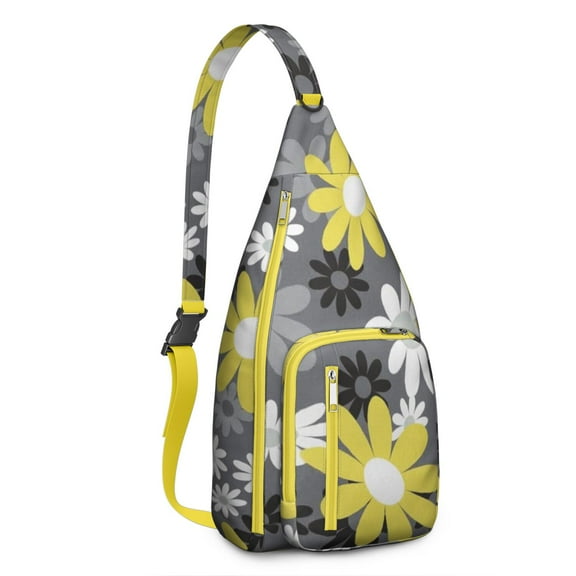 Spring Daisy Sling Backpack - Fresh Floral Bloom Print Crossbody Bag, Stylish Anti-Theft Pack