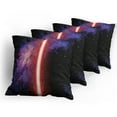 thumbnail image 5 of Ambesonne Galaxy Throw Pillow Cover 4 Pack, Space Theme, 20", Black, 5 of 7