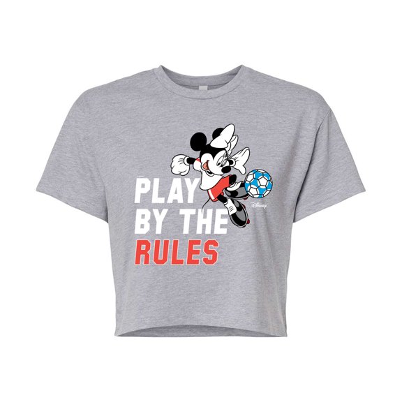 Disney - Play By The Rules Soccer  - Juniors Cropped Cotton Blend T-Shirt