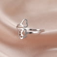 thumbnail image 3 of Pet Memorial Ring Silver 316L Stainless Steel Cat Dog Paw Print Heart Band, 3 of 6