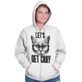 thumbnail image 5 of Cat with Glasses Let's Get Cray Funny Zip Hoodie Sweatshirt Women Brisco Brands S, 5 of 5